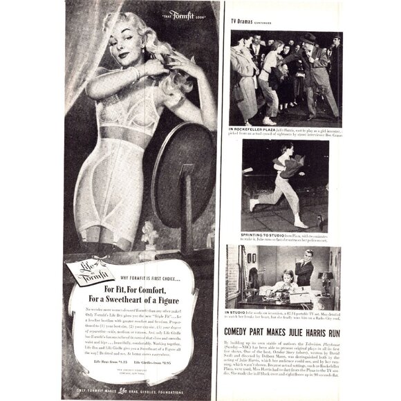 1951 Form Fit Life Bra Underwear Vintage Print Ad Blonde Vanity Mirror Wall Art - Picture 2 of 3